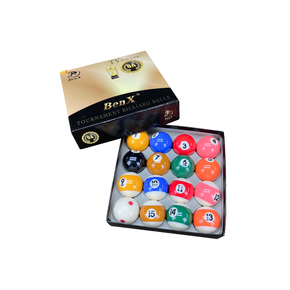 BenX TV Pro-Cup Tournament 8A Grade Billiard Balls 2-1/16″ Pool