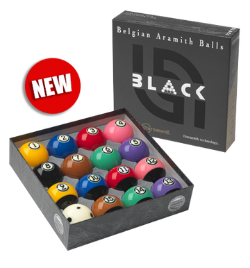 ARAMITH Tournament BLACK pool ball set with Duramith™ Technology | 1765