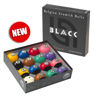 ARAMITH Tournament BLACK pool ball set with Duramith™ Technology | 1765
