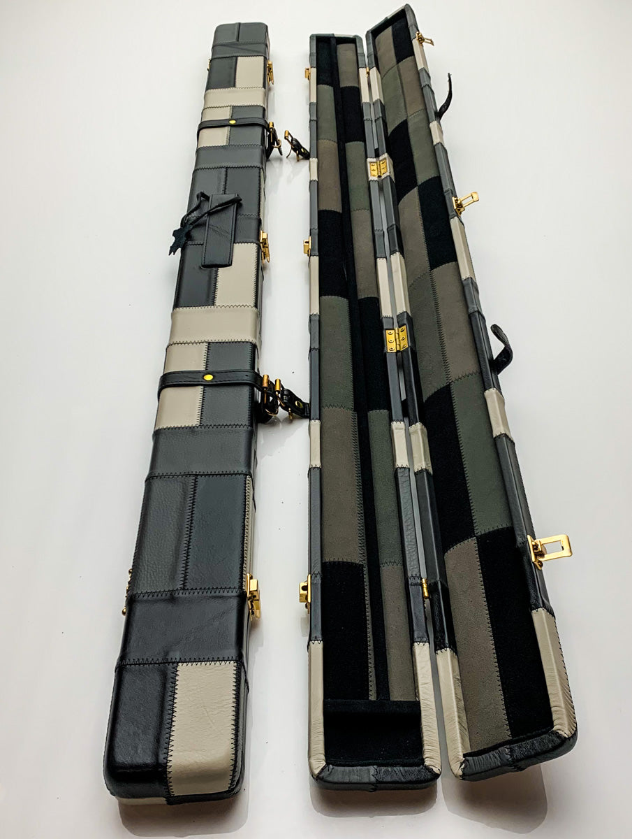 3/4th – Premium Leather Cue Case- Black & Grey | 6107