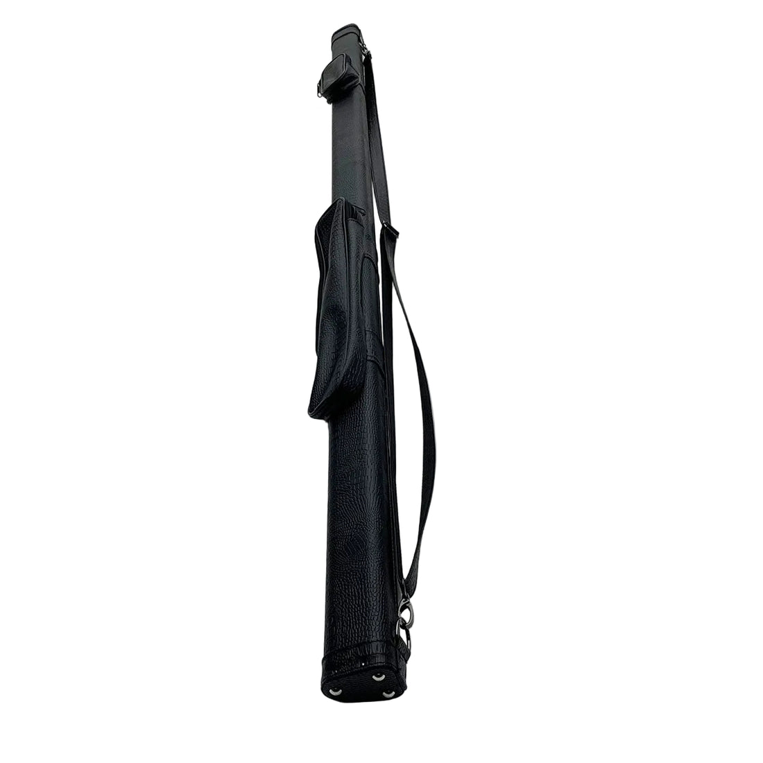 Black pool cue case on a white background