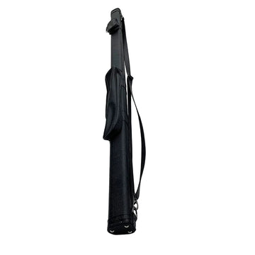 Black pool cue case on a white background