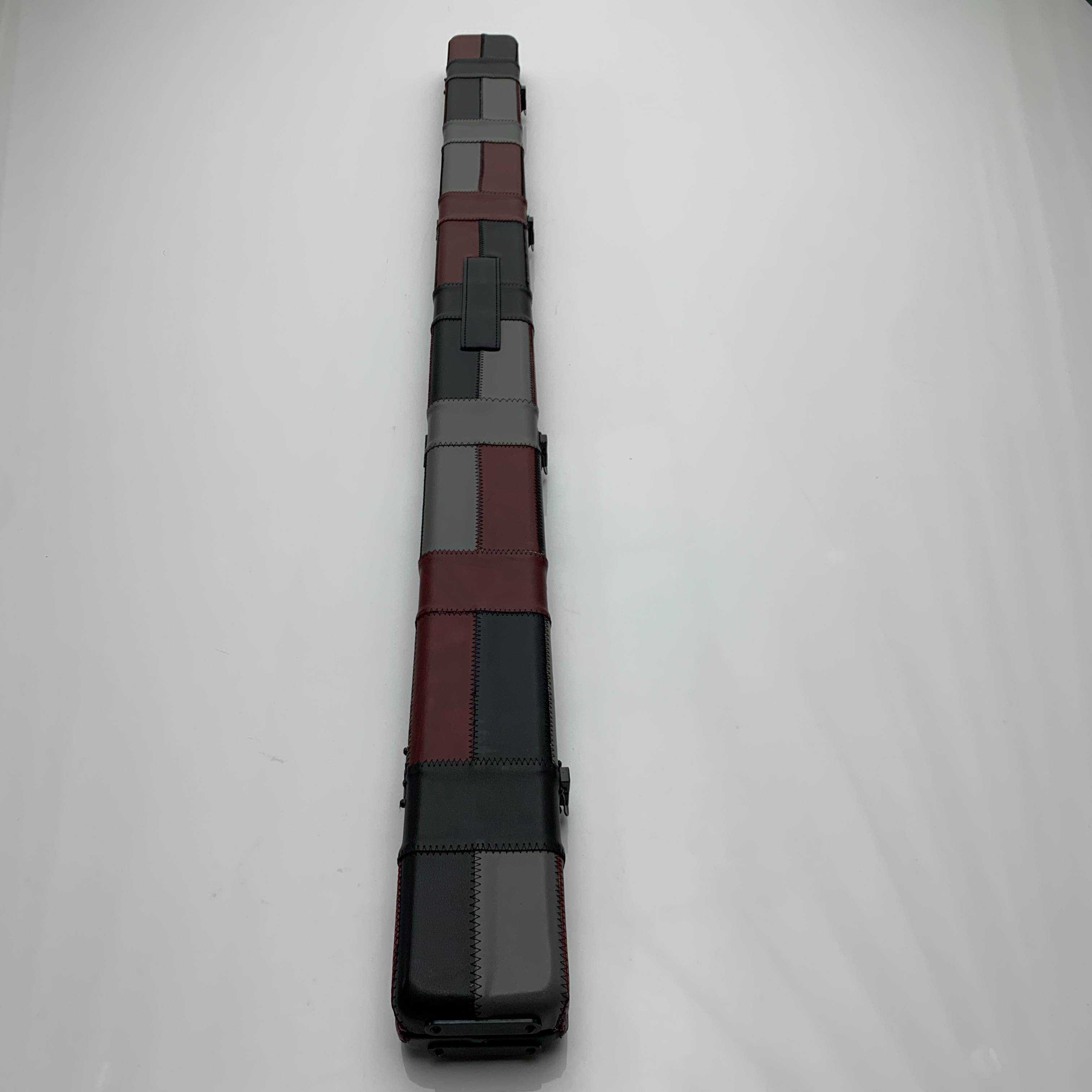 Snooker Alley | Crimson Block Patch Leatherette 3/4th Cue Case | 6194