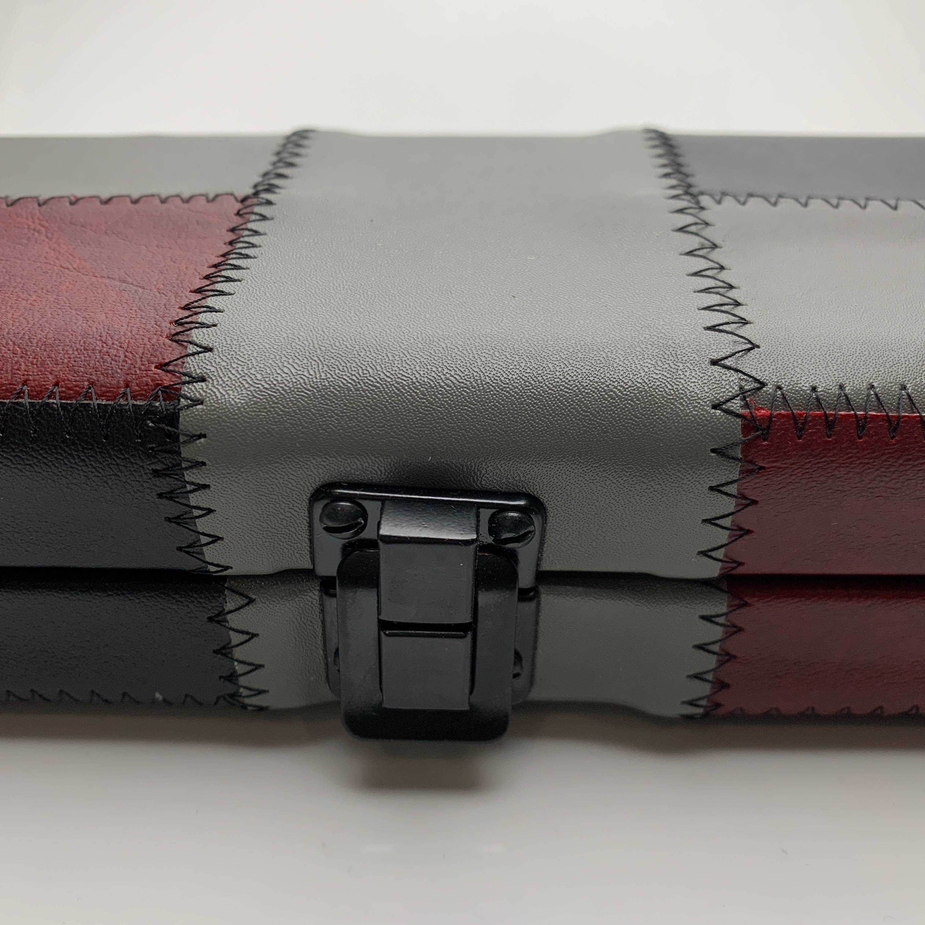 Snooker Alley | Crimson Block Patch Leatherette 3/4th Cue Case | 6194