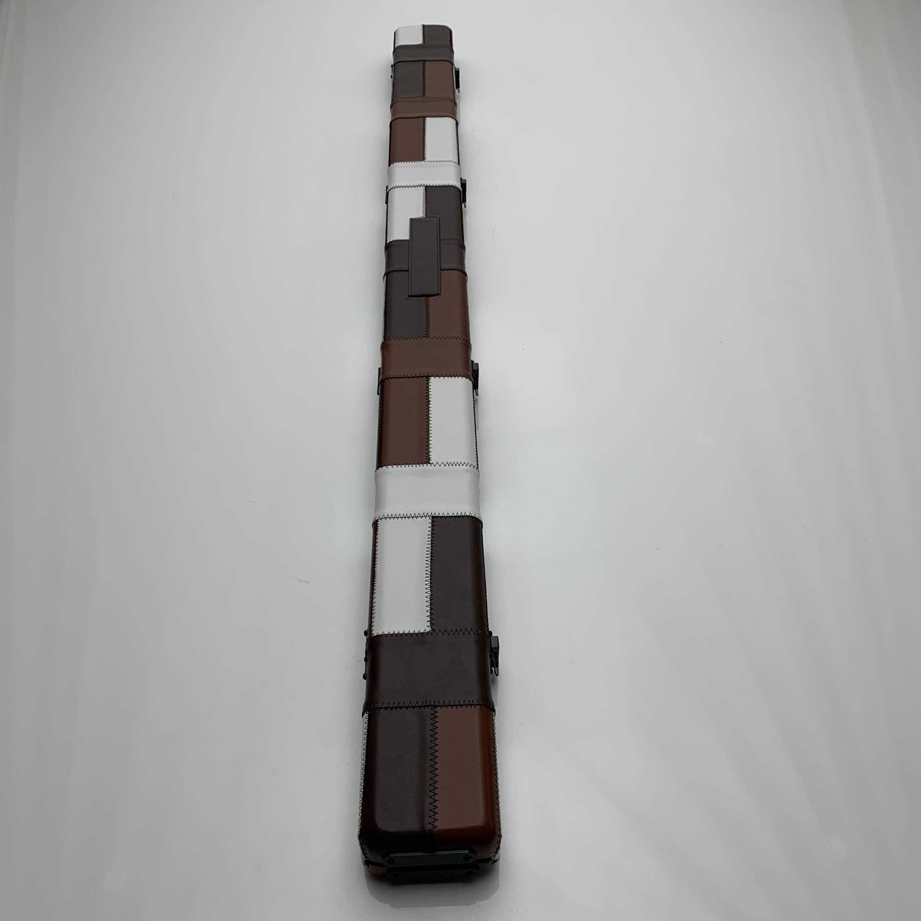 Snooker Alley | Walnut Contrast Patch Leatherette 3/4th Cue Case | 6197