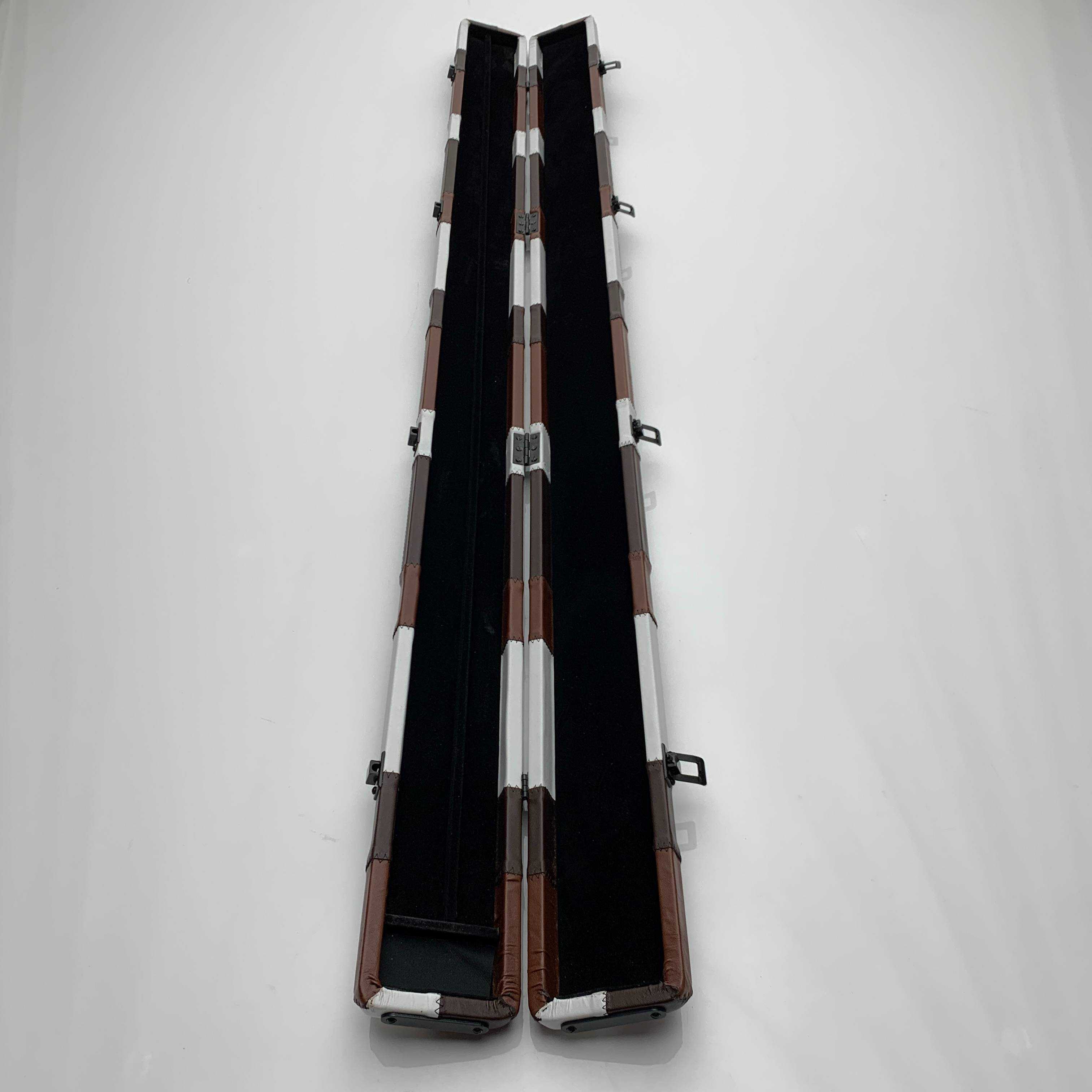 Snooker Alley | Walnut Contrast Patch Leatherette 3/4th Cue Case | 6197