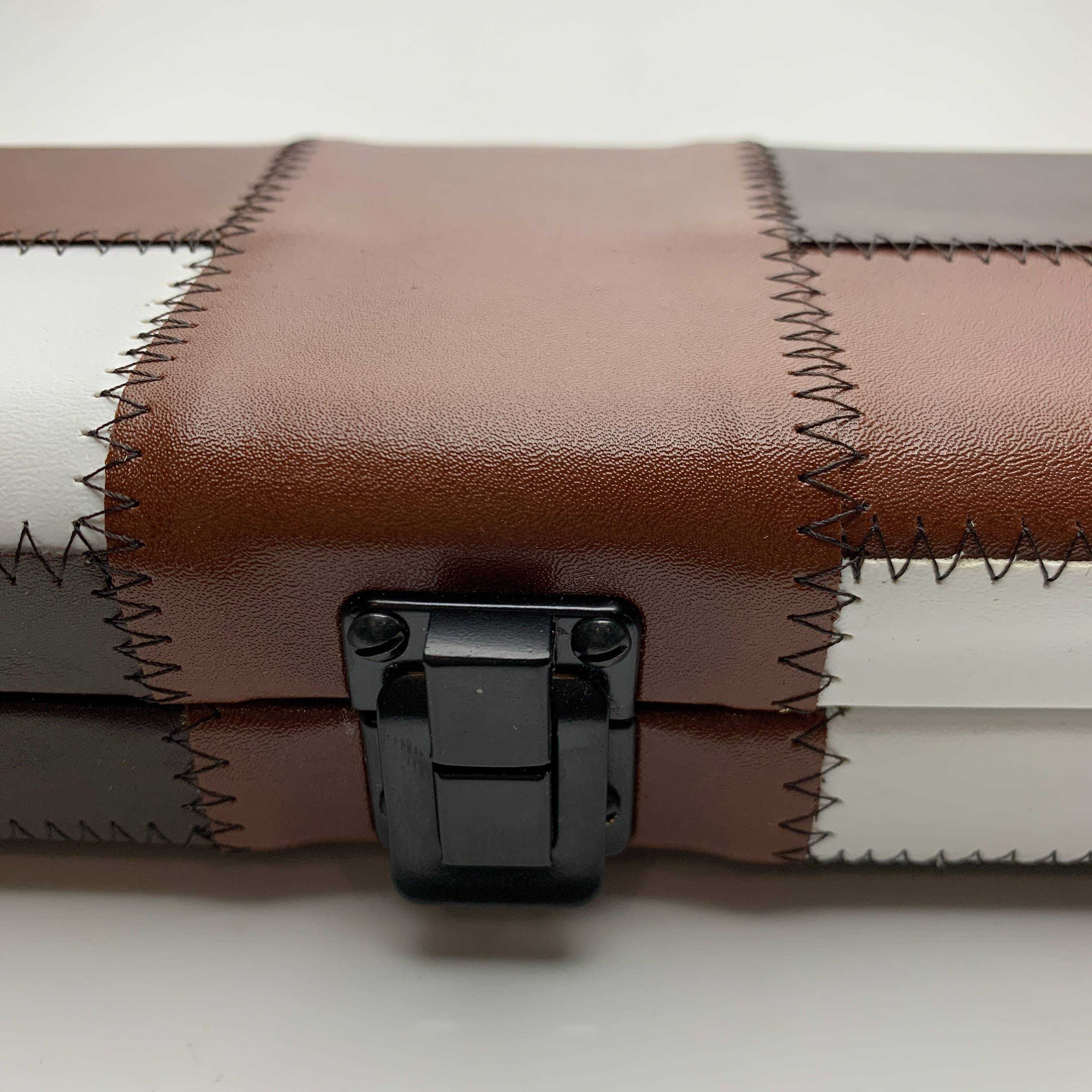 Snooker Alley | Walnut Contrast Patch Leatherette 3/4th Cue Case | 6197