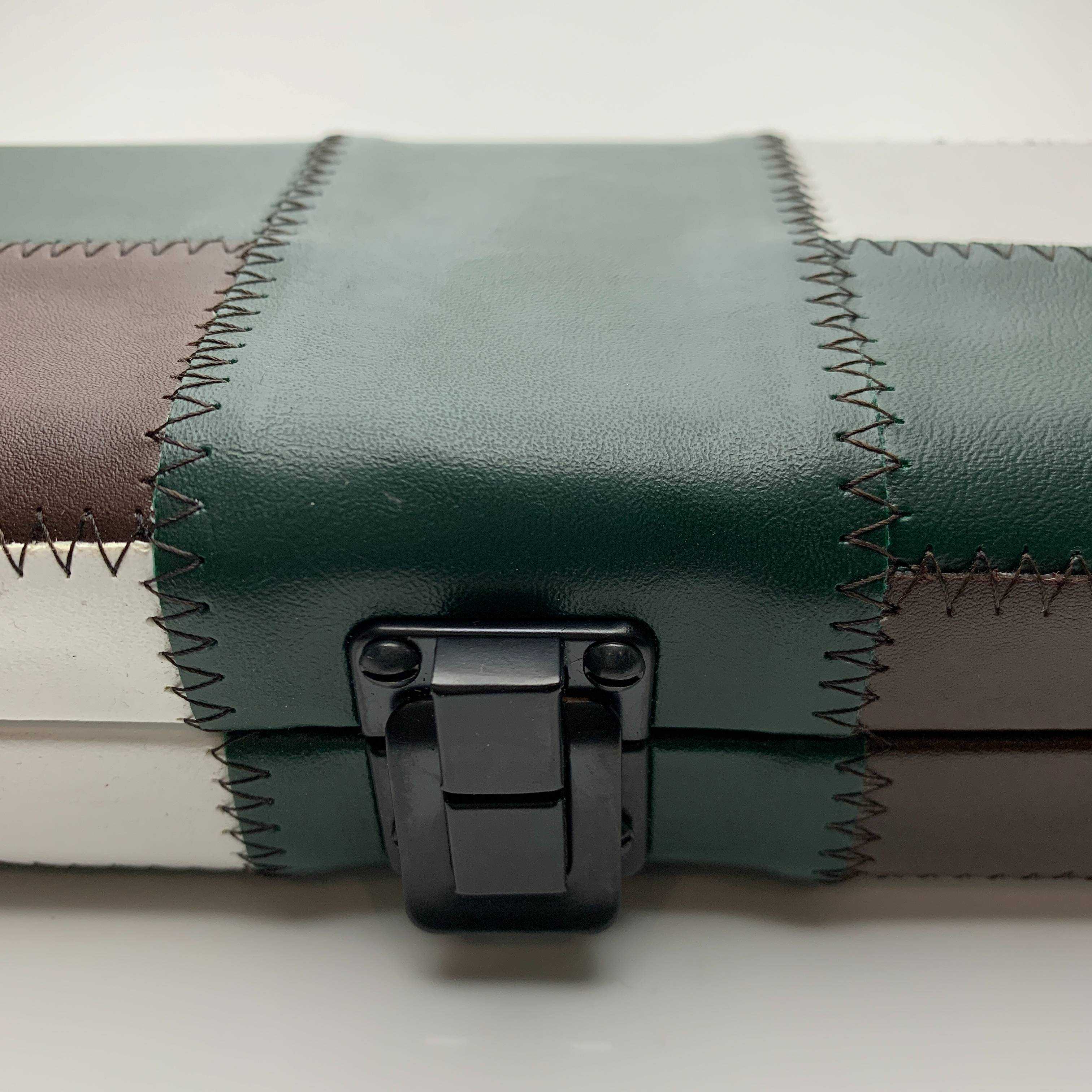 Snooker Alley | Emerald Contrast Patch Leatherette 3/4th Cue Case | 6199