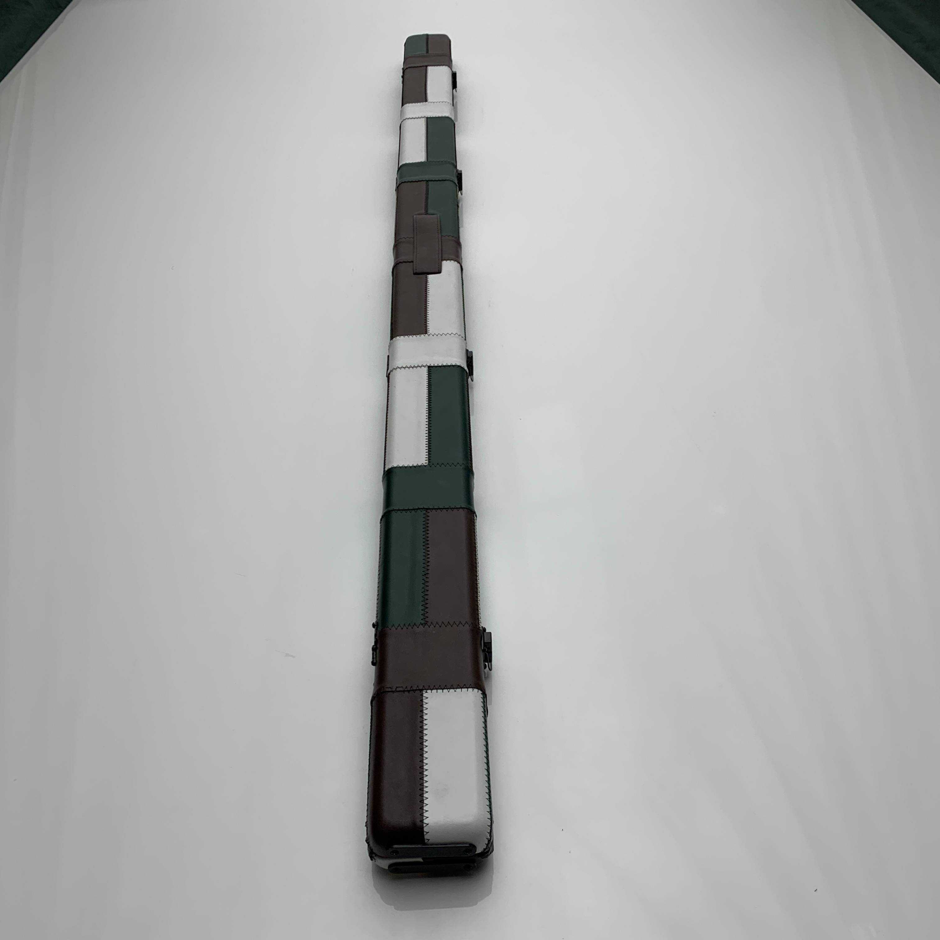 Snooker Alley | Emerald Contrast Patch Leatherette Single Piece Cue Case | 6201
