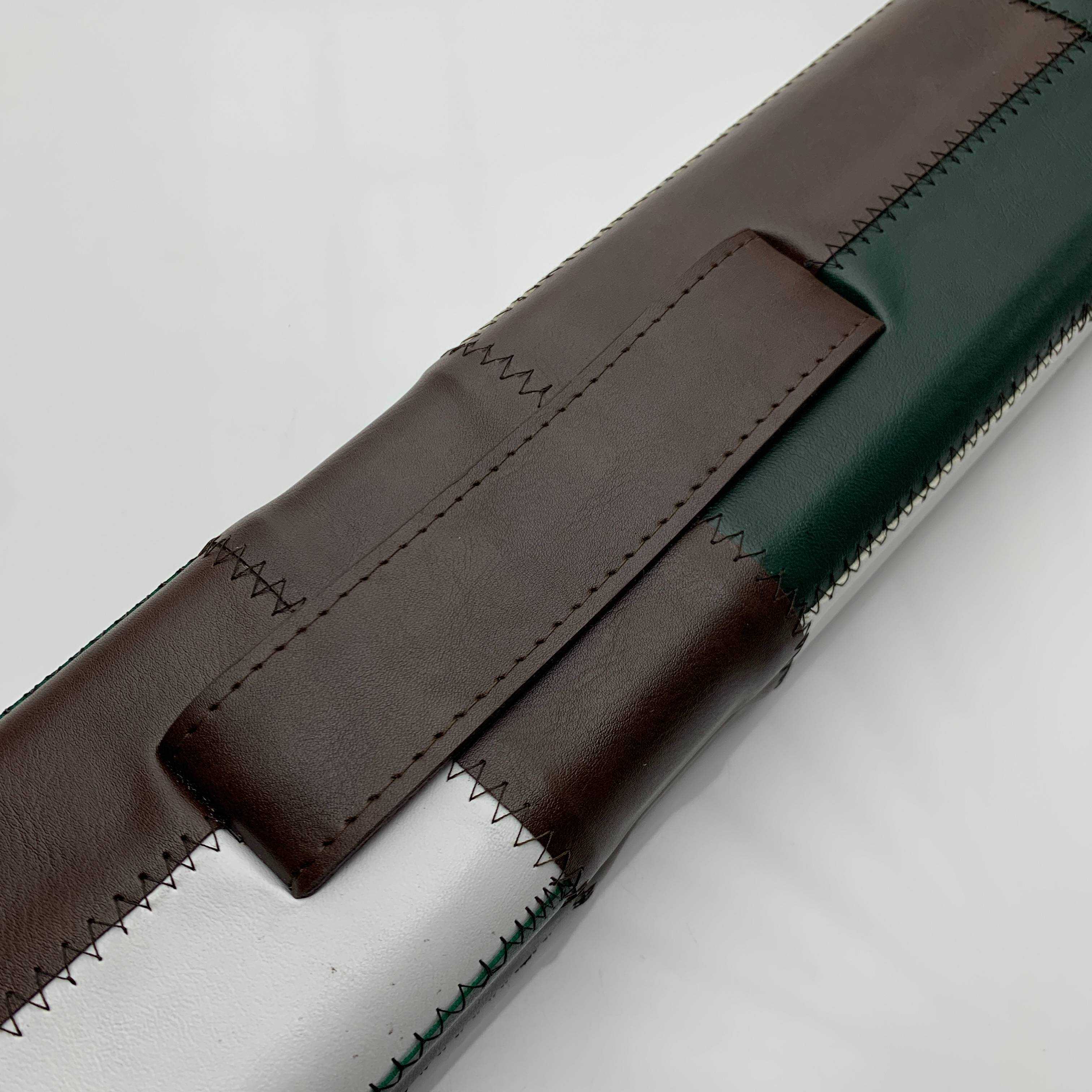 Snooker Alley | Emerald Contrast Patch Leatherette Single Piece Cue Case | 6201