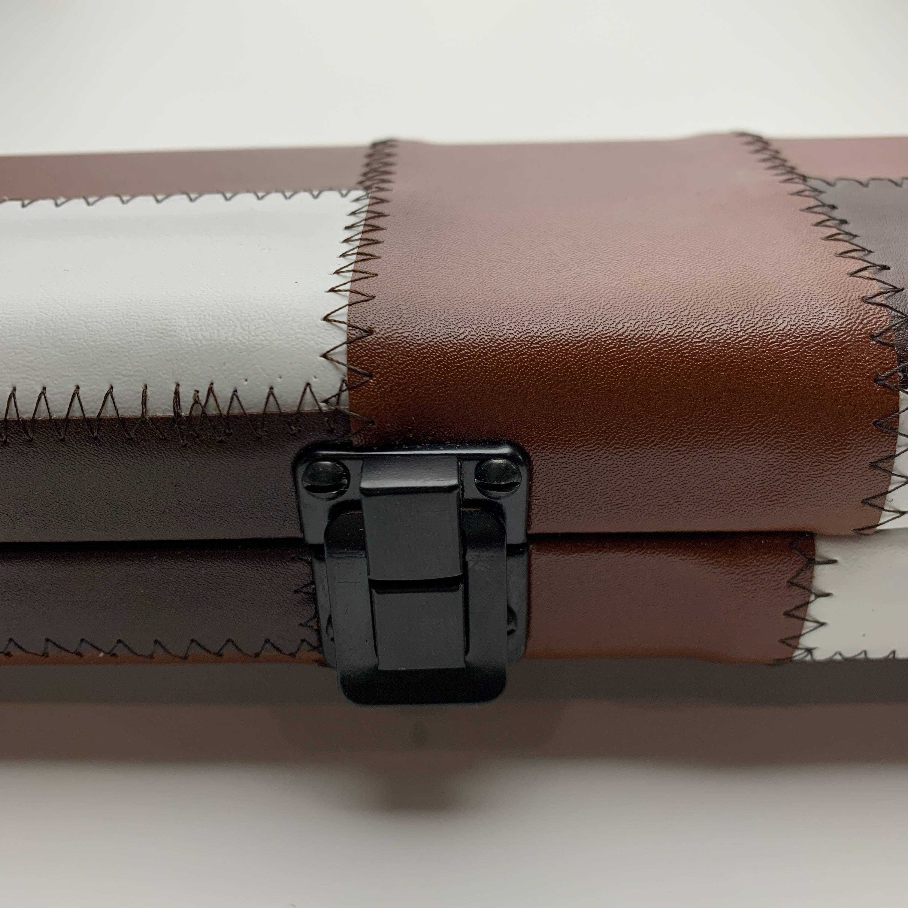 Snooker Alley | Walnut Contrast Patch Leatherette Single Piece Cue Case | 6203