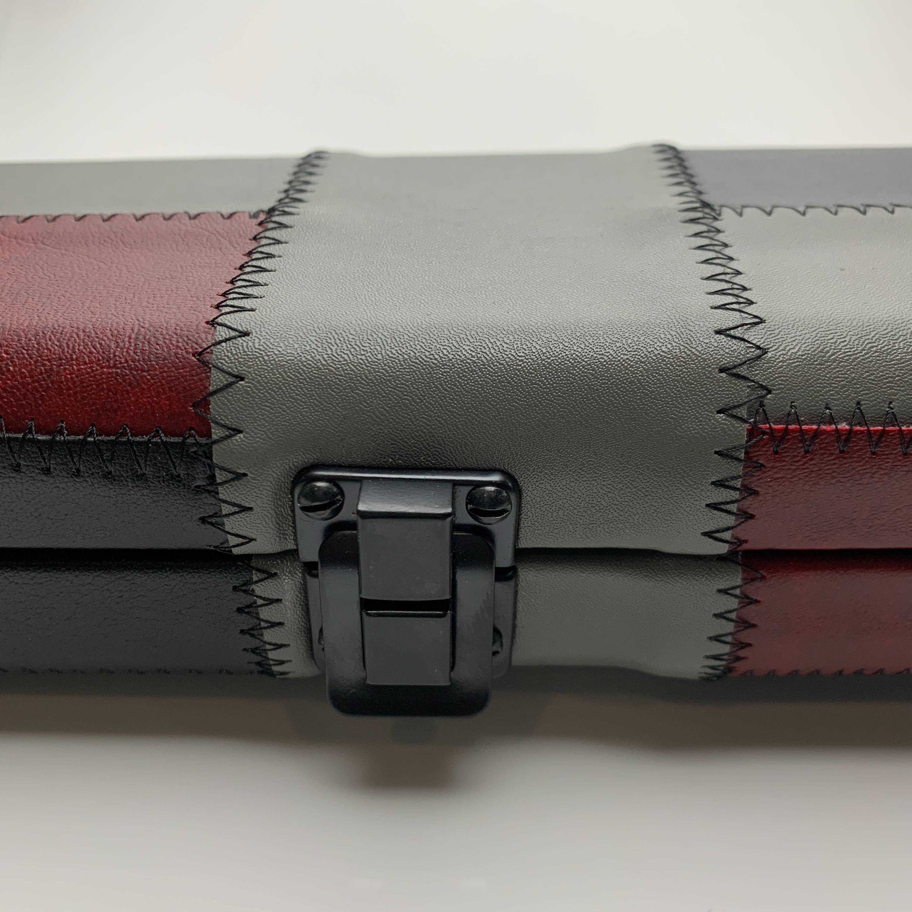 Snooker Alley | Crimson Block Patch Leatherette Single Piece Cue Case | 6204