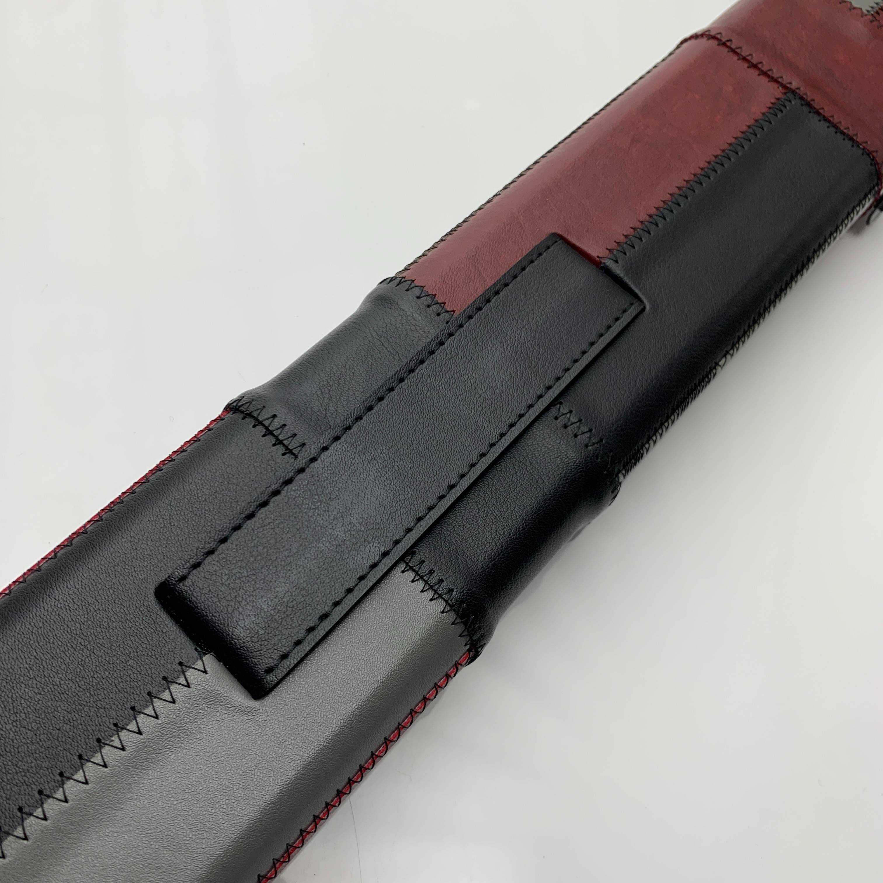 Snooker Alley | Crimson Block Patch Leatherette Single Piece Cue Case | 6204