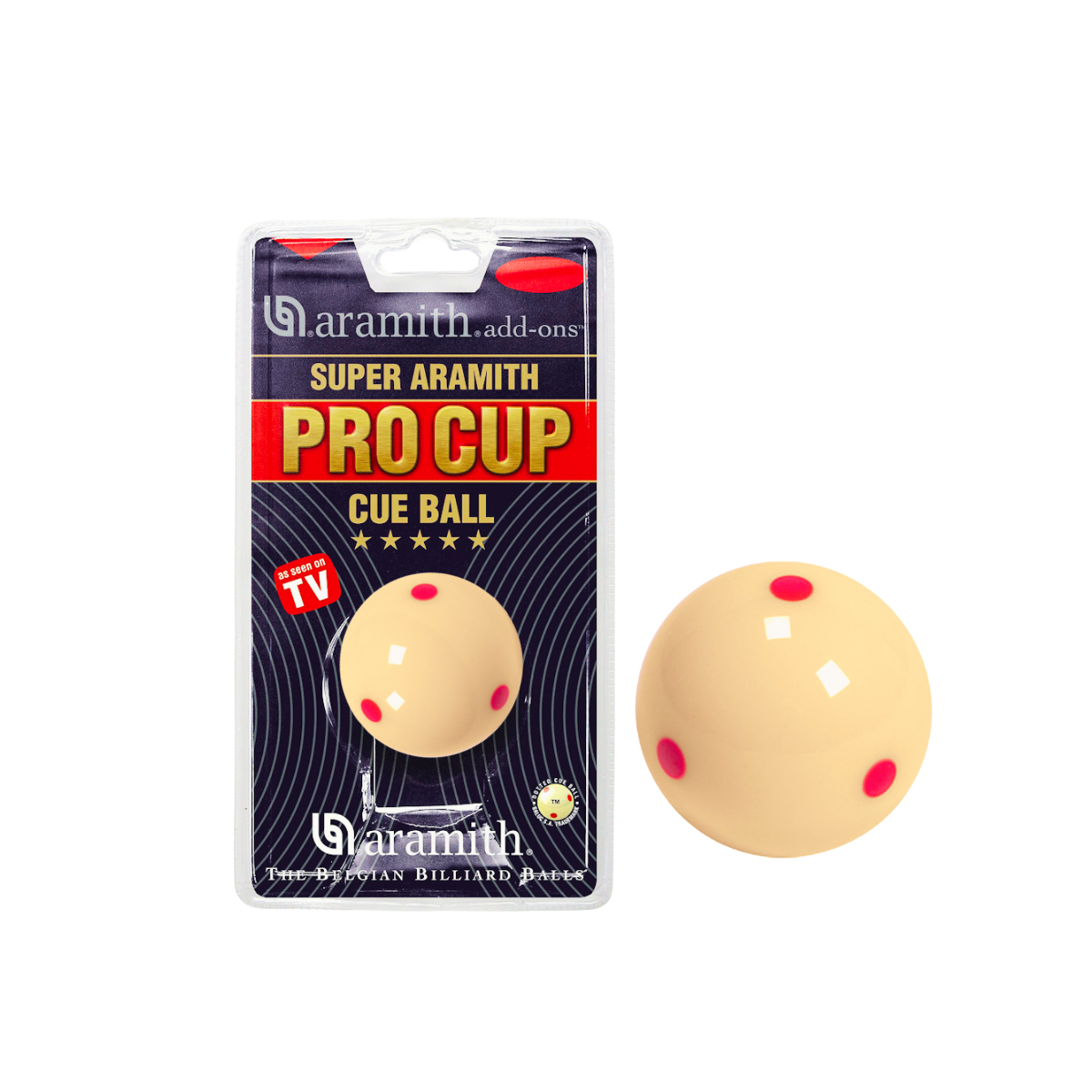 Tournament Champion Snooker Cue Ball 2-1/16″ with Six Red Dots – Blister Pack | 2062