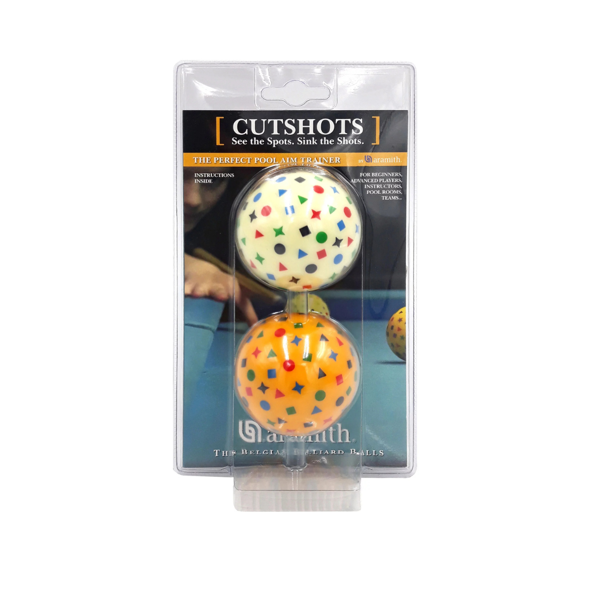 Blister CutShot Pool Balls 2-1/4″ – Spotted Training Balls (2 Ball Set ...
