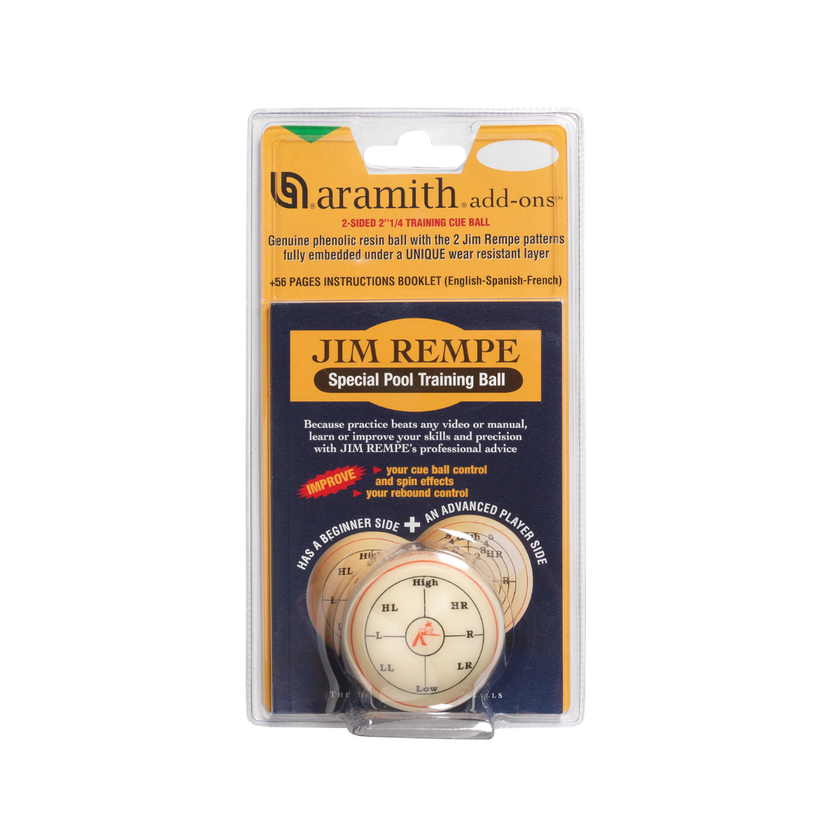 Jim Rempe Special Training Pool Ball 2-1/4″ – Training Cue Ball | 2056