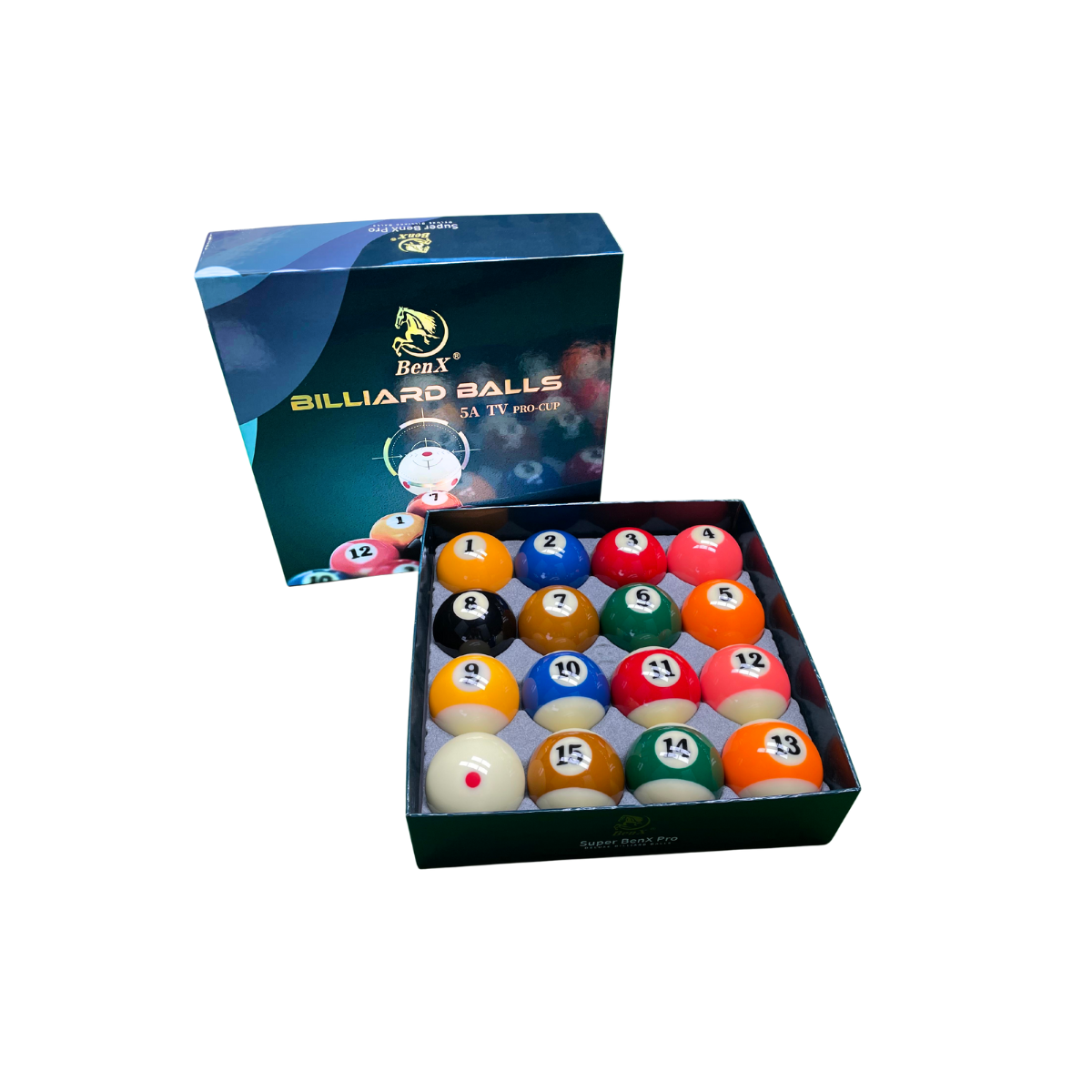 BenX 5A TV Pro-Set Professional Billiard Balls 2-1/4″ – Tournament Grade | 2054