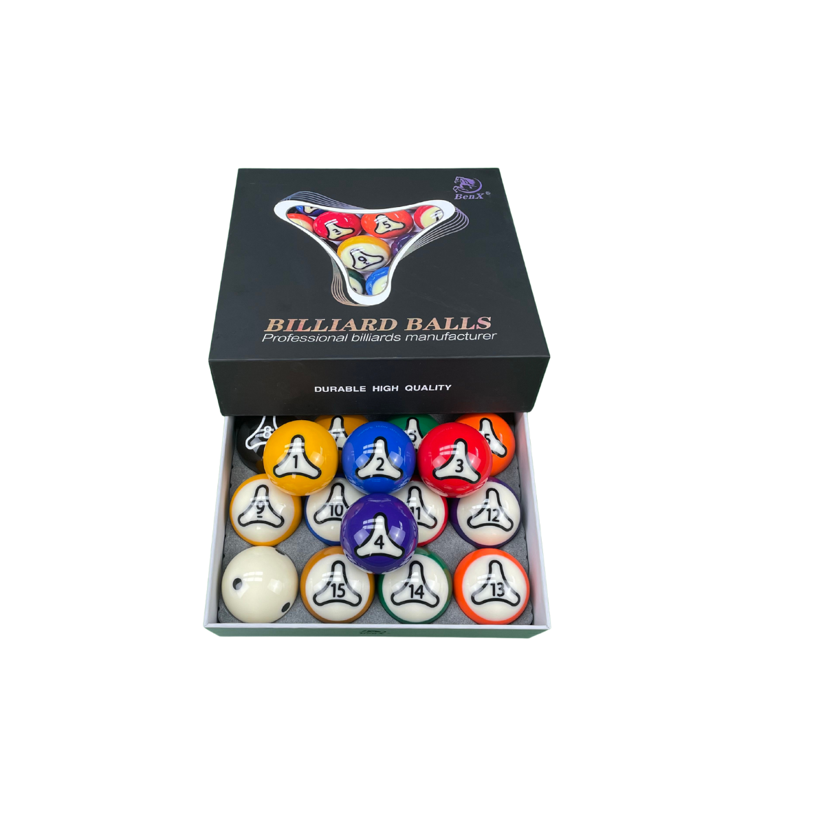 BenX Billiard Balls – Tri-Rack Box (Professional) 2-1/4″ Pool Balls | 2048