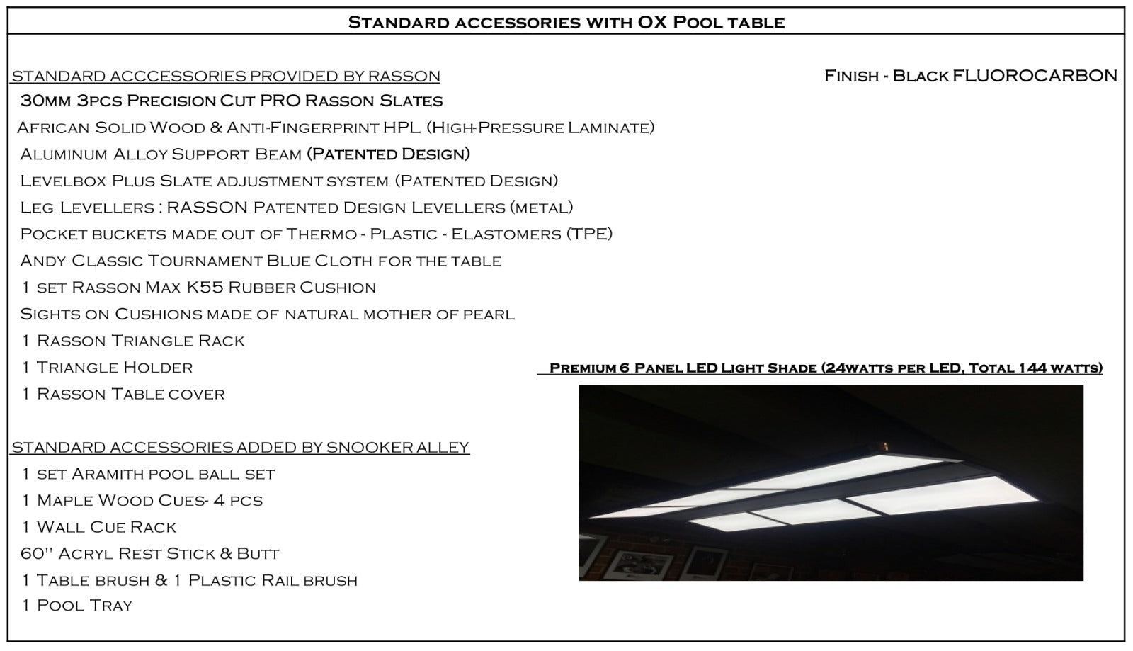 Rasson OX Championship Pool Table  8ft & 9ft | 1516
