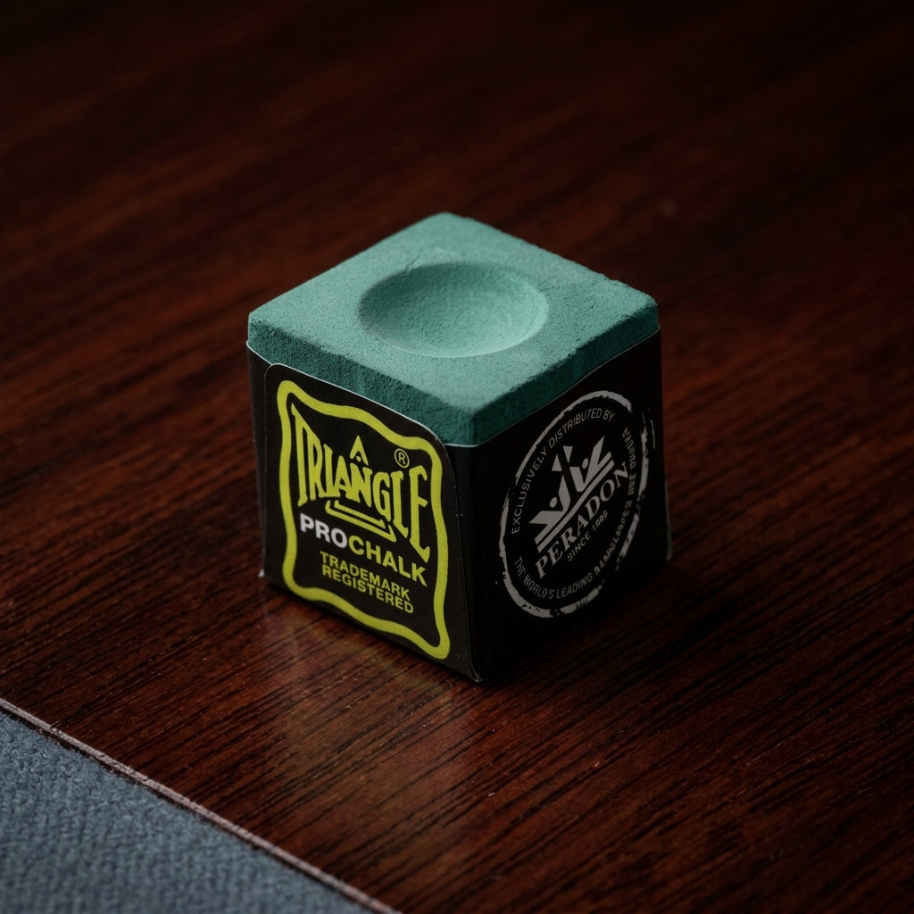 Green chalk cube with 'Pilgrim' branding on a dark background