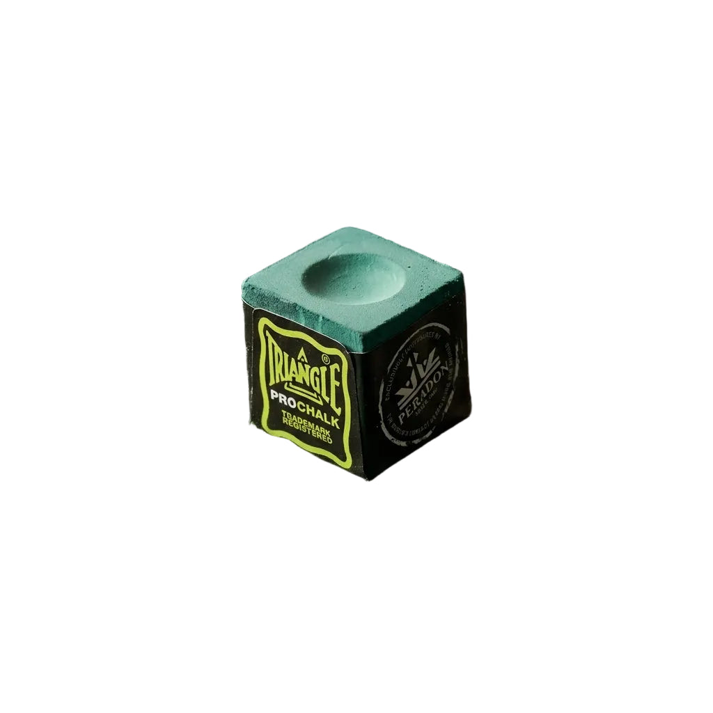 Green chalk cube with 'Pilgrim' branding on a dark background
