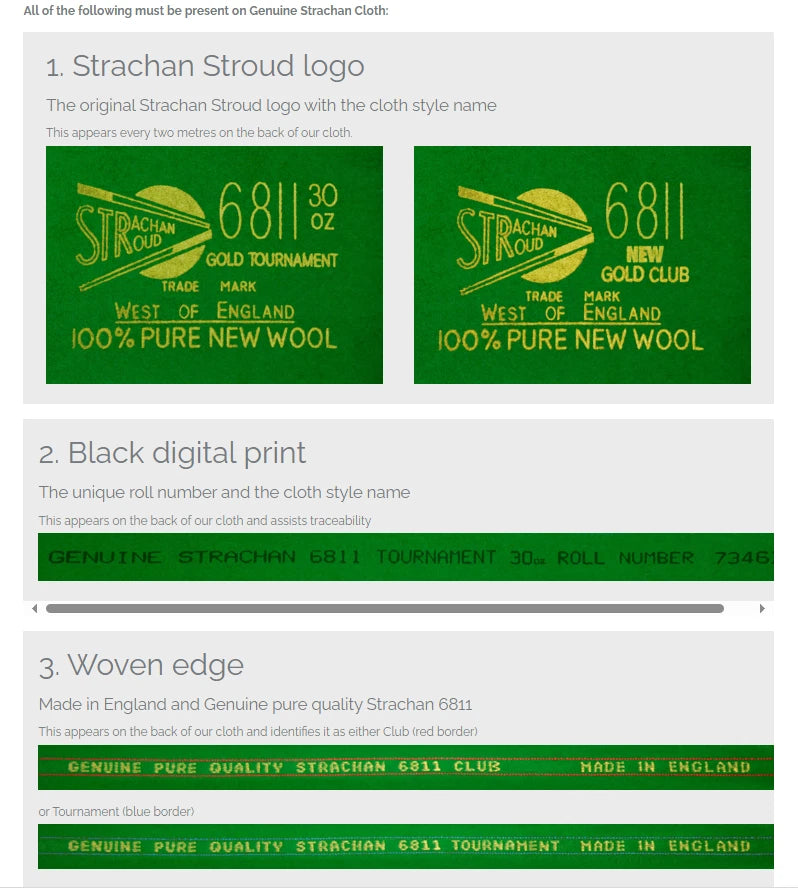 Strachan 6811 Club Snooker Table Cloth | Tournament Cloth|